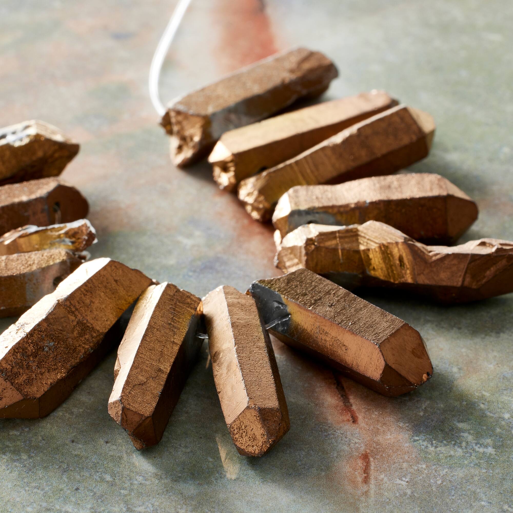 Bronze Luster Crystal Quartz Stick Beads by Bead Landing™